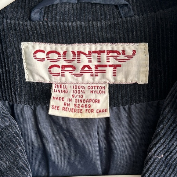 Vintage Corduroy Blazer Country Craft Size 9/10 Navy Blue - Picture 8 of 8
